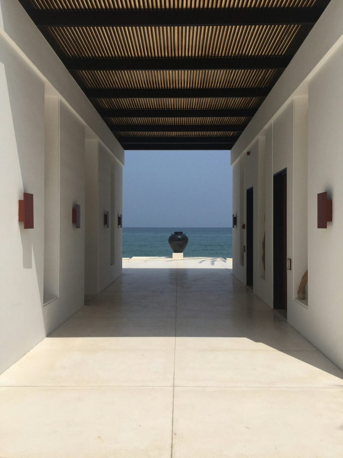 Villa hallway opening to the ocean